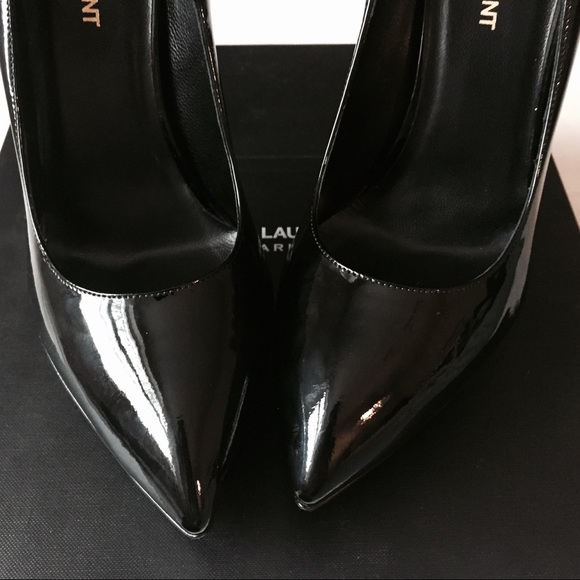 Saint Laurent Black Patent Leather Plaform Pumps - Picture 3 of 7